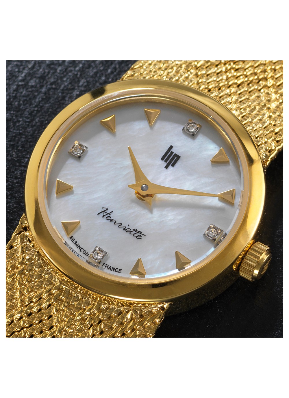 Montre LIP Henriette 671453 plaqu or jaune diamants L Atelier