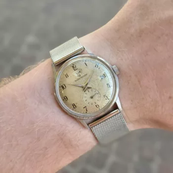 Montre Vintage Michel Herbelin Réf. 40382 – 33mm, Jour/Date, Petite Seconde Soleillée & Bracelet Milanais